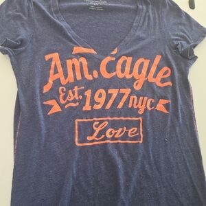 American Eagle Outfitters Denim Blue Tee